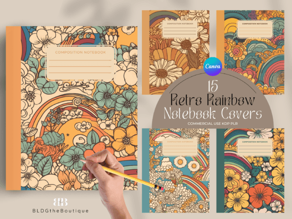 Download 70s Retro KDP Composition Notebook Cover - Cover Collection