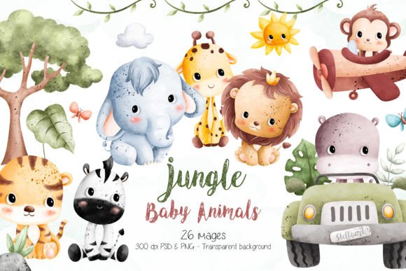 Download Jungle Baby Animals Clipart - Baby animals clipart Collection