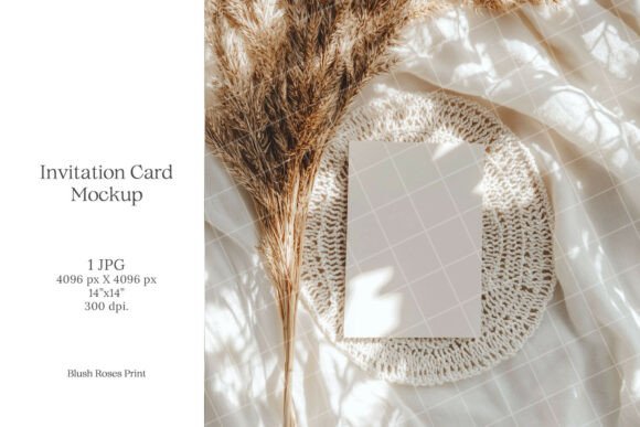 Download Boho 5x7 Invitation Card Mockup Wedding - Premium Resources