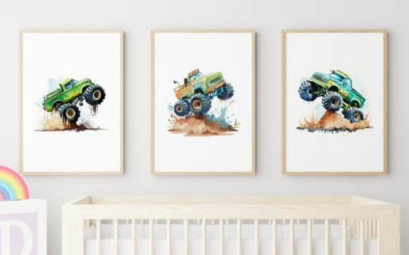 Download Monster Truck Nursery Wall Art Kids - Premium Resources